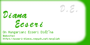 diana ecseri business card